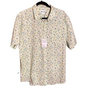 NWT Button down blue glacier confetti geo printed shirt bt Abound Sz L
